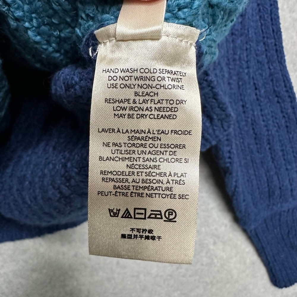 Free People Ella Tunic Blue Colorblock Mock Neck Sweater Oversized Size M NWT - Picture 8 of 9